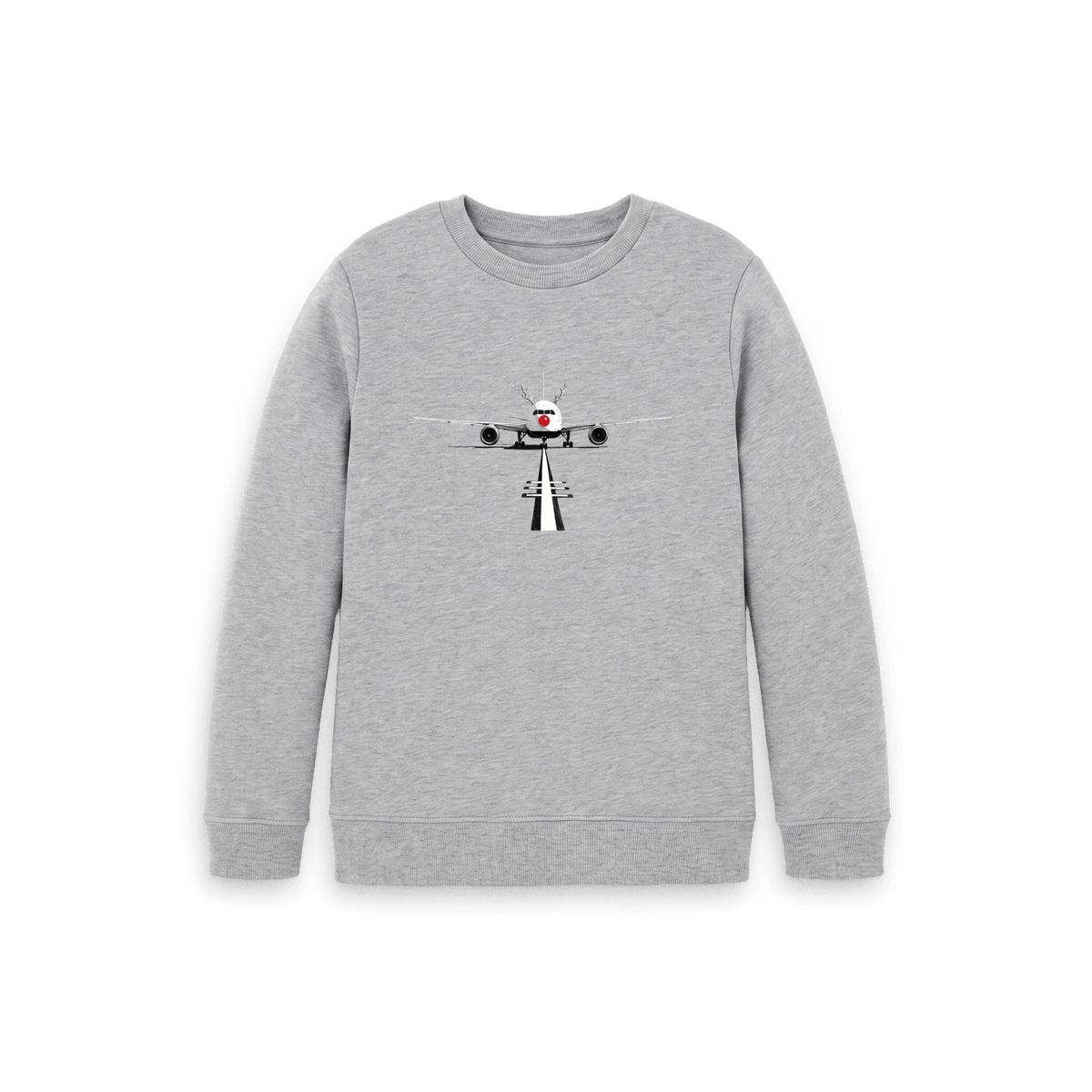 Athletic Grey Printed Kids Jumper Front