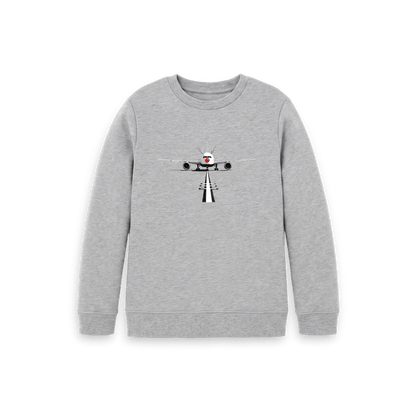 Athletic Grey Printed Kids Jumper Front