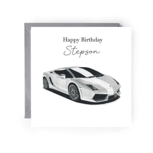 Happy Birthday Stepson Birthday Italian Sports Car Card