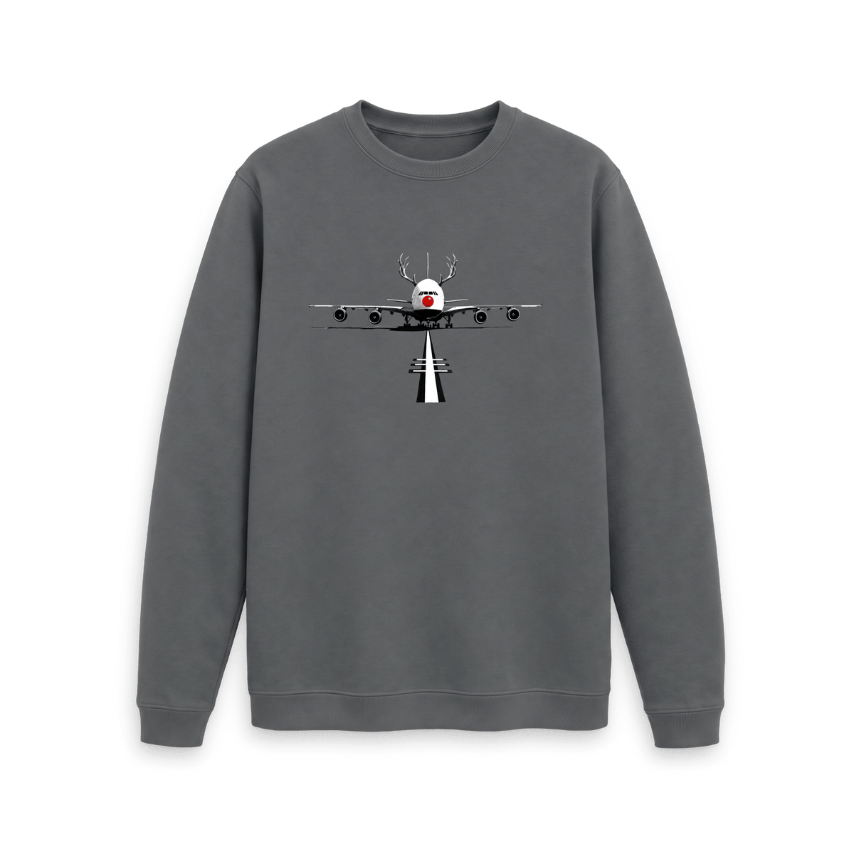 Slate Grey Printed Sweater Front