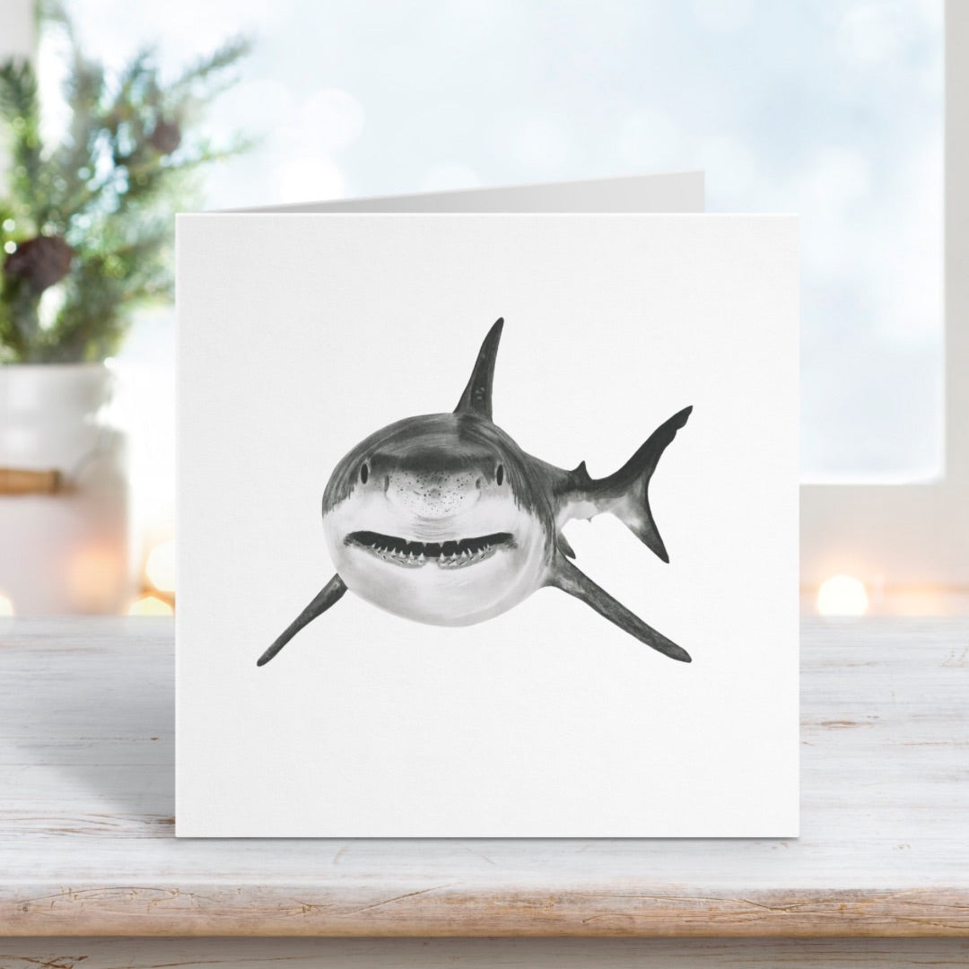 A Hand Drawn Shark Greeting Card From Libra Fine Arts