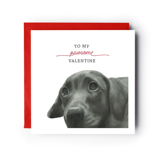 To A Pawsome Valentine Greeting Card — card with red envelope