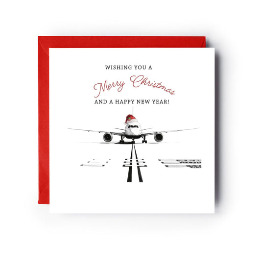 Boeing 787 Aircraft Christmas Card — card with red envelope