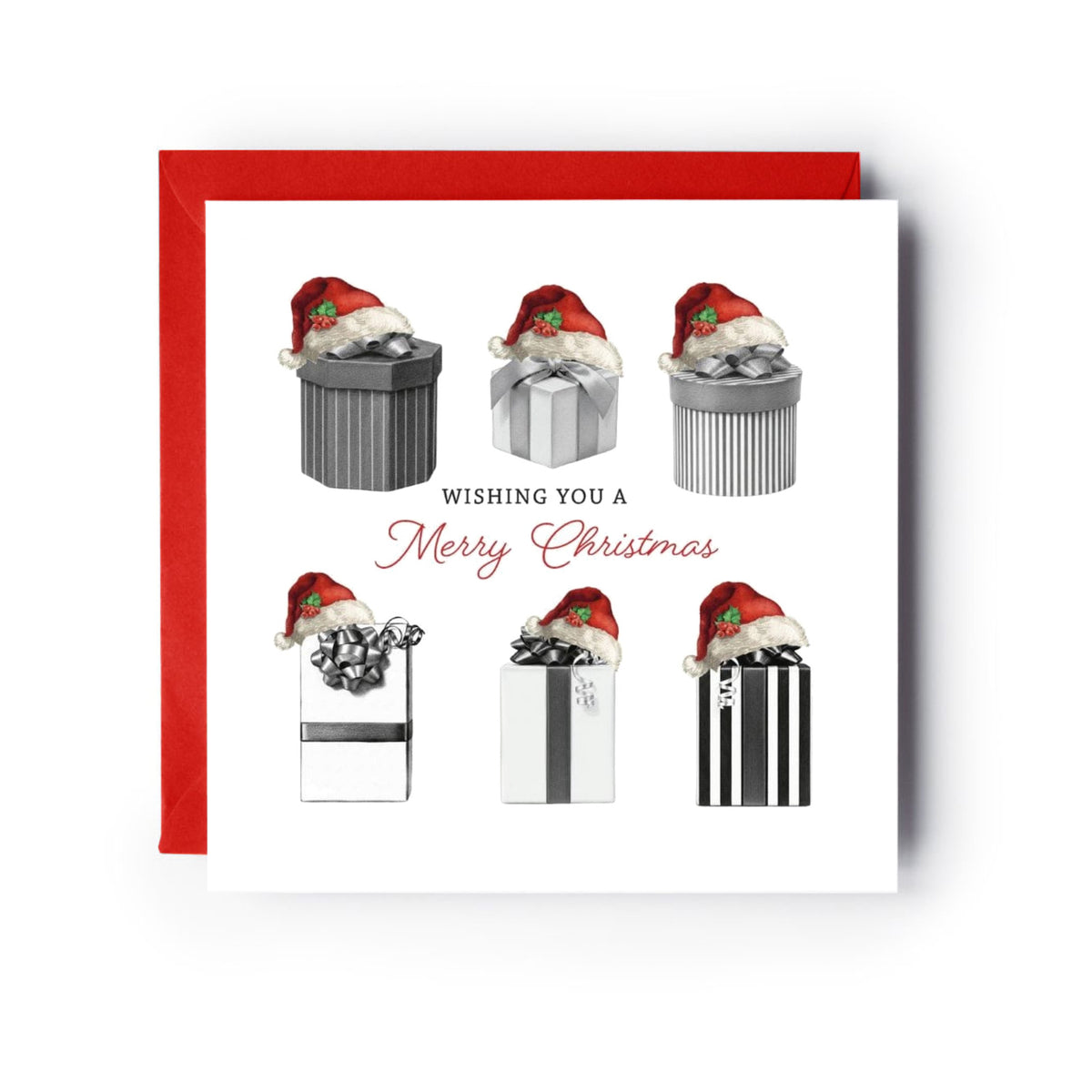 Christmas Presents Christmas Card — card with red envelope