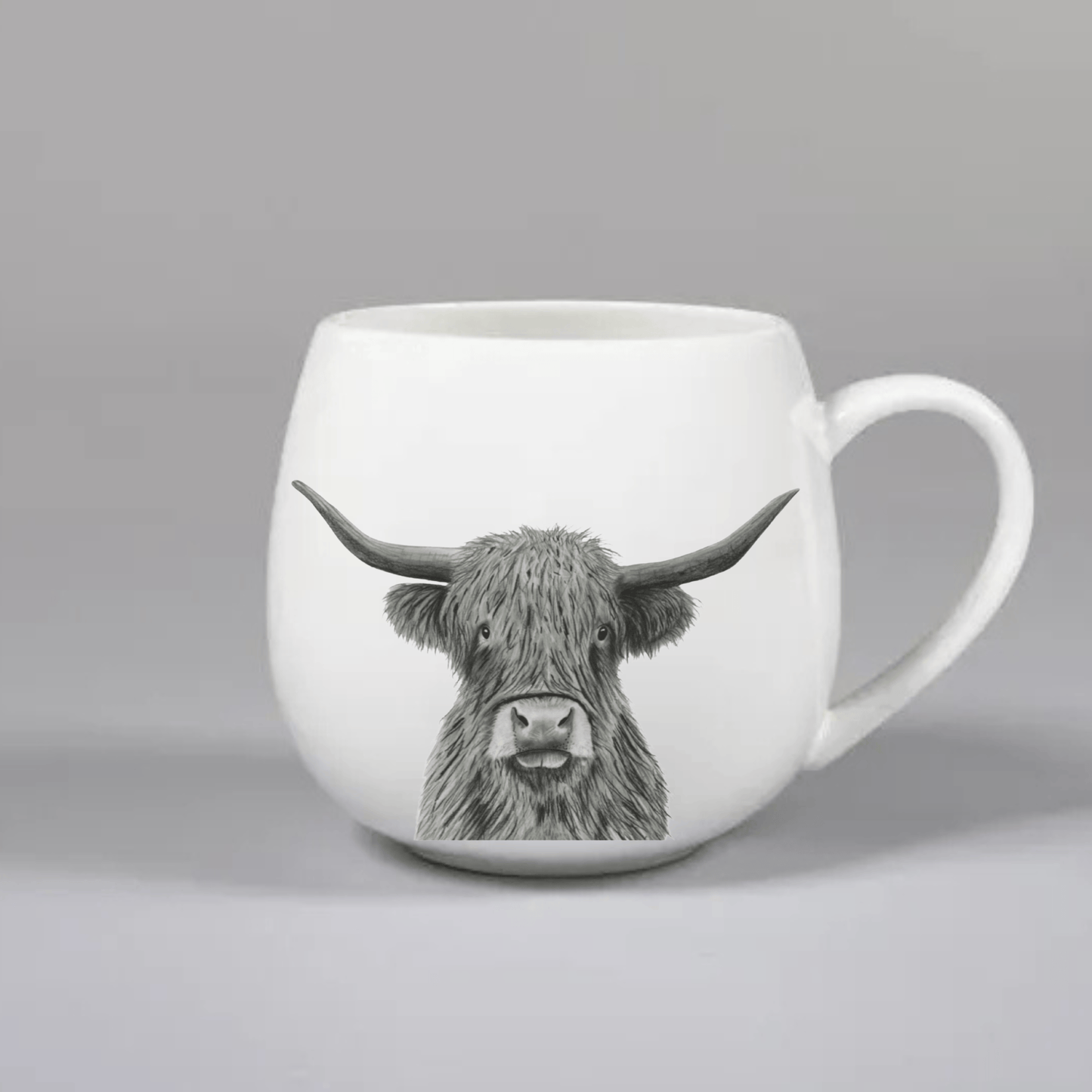 Highland Coo Hug A Mug – 13.5 oz Bone China Coffee Mug