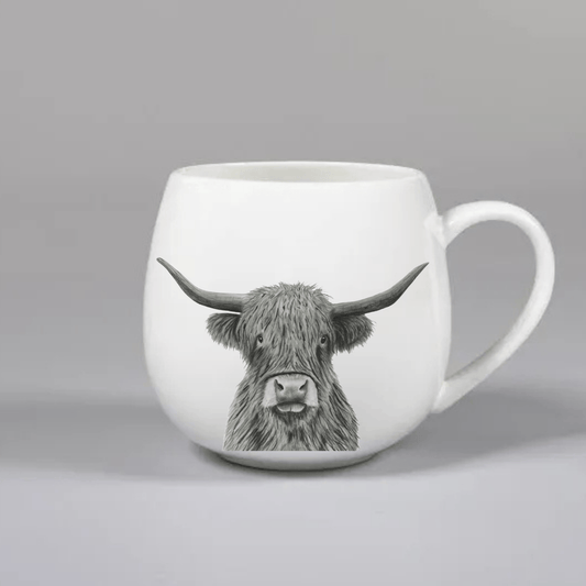 Highland Coo Hug A Mug – 13.5 oz Bone China Coffee Mug