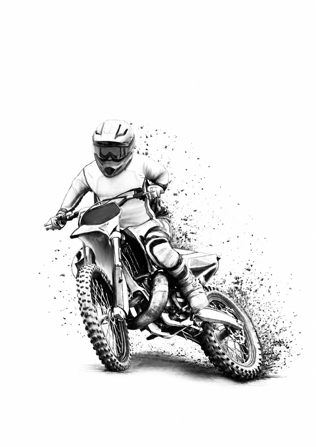 Motocross Rider Fine Art Print — rectangular A4/A3 print artwork