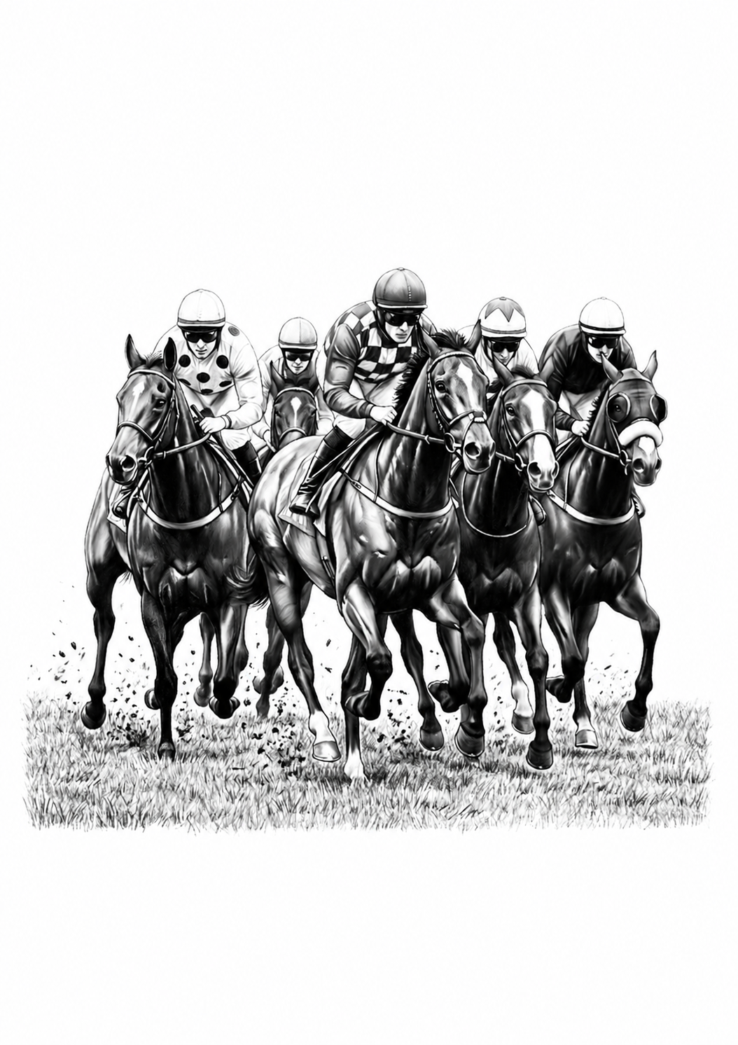 Horse Racing Fine Art Print — rectangular A4/A3 print artwork