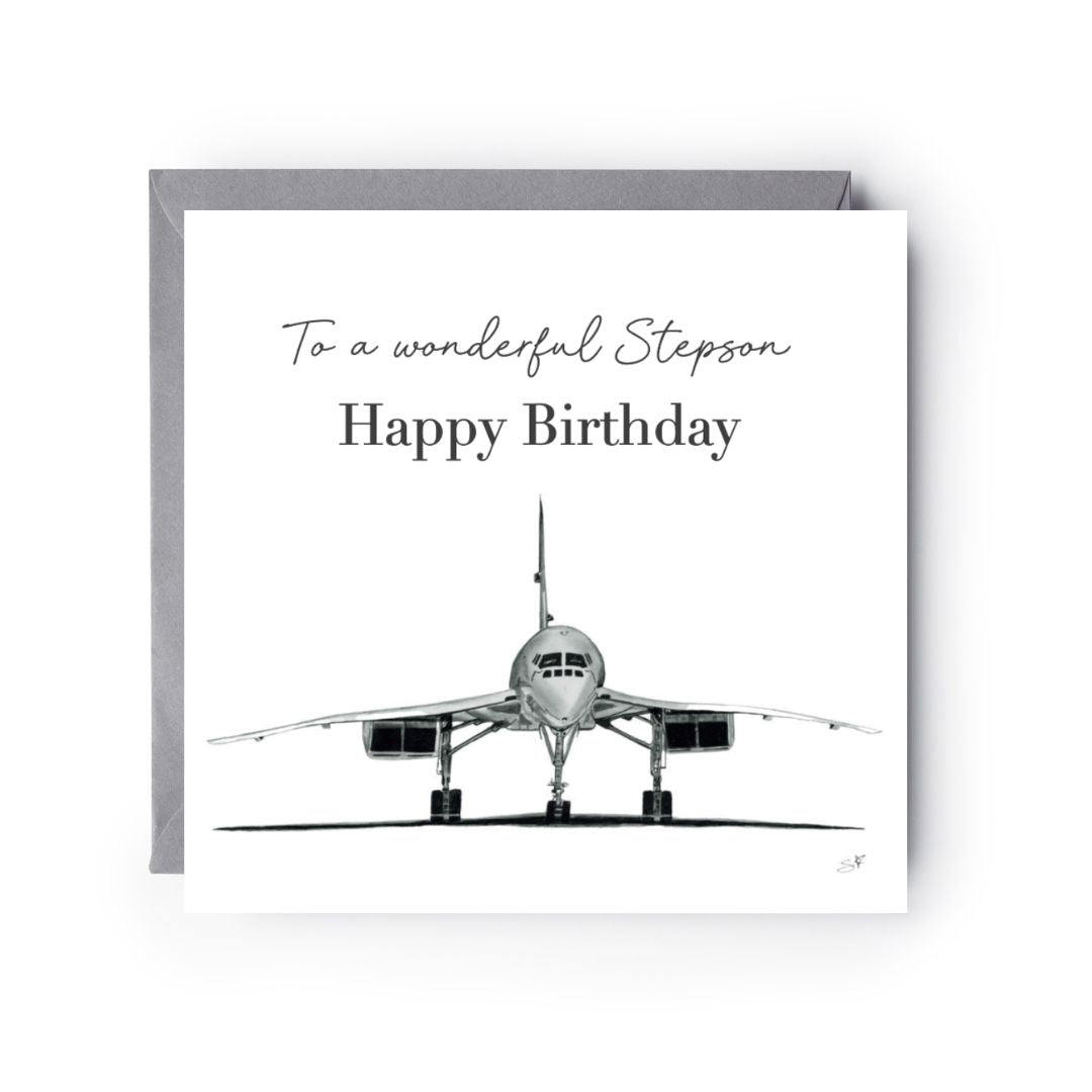 Happy Birthday Stepson Concorde card