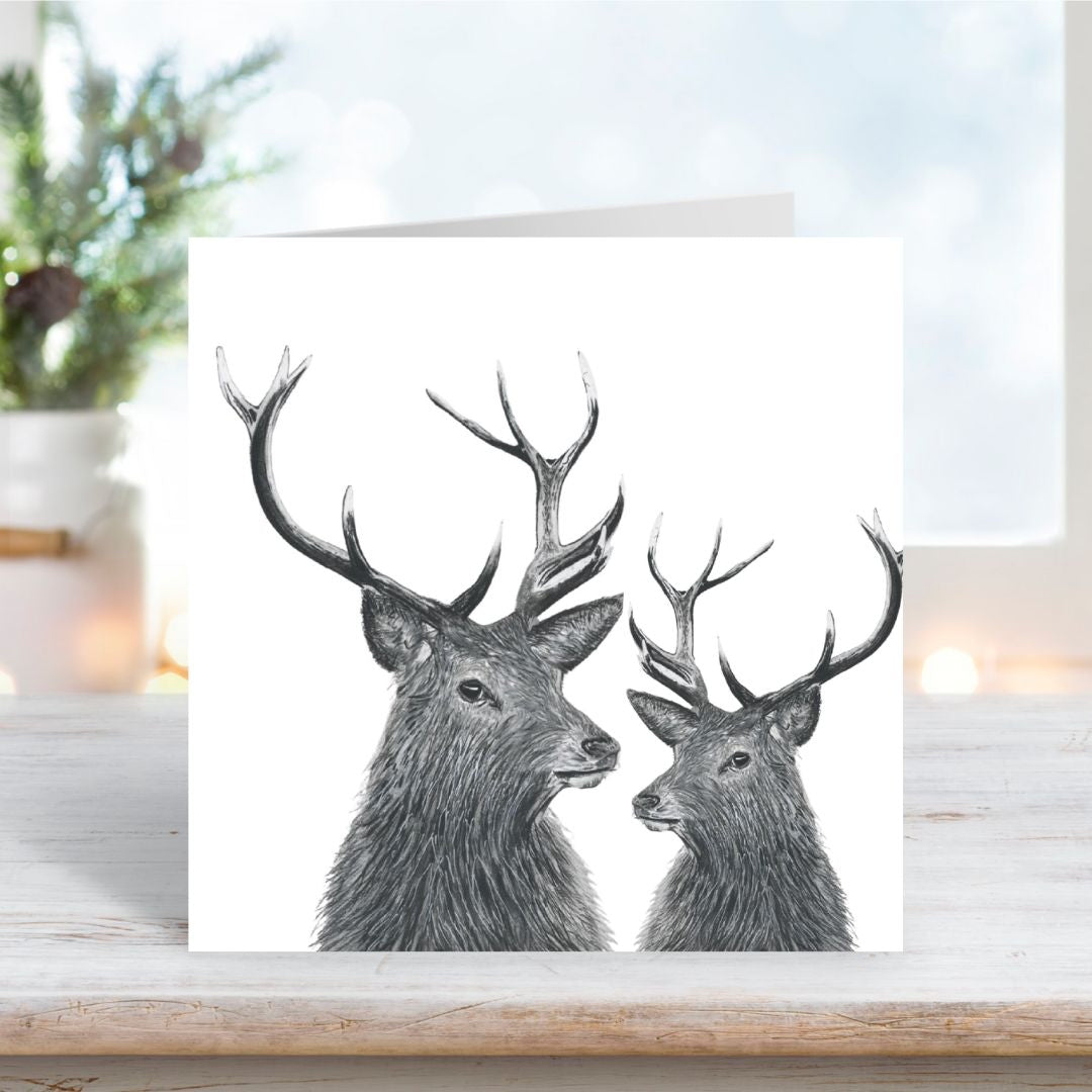 A Stag Christmas Card from Libra Fine Arts