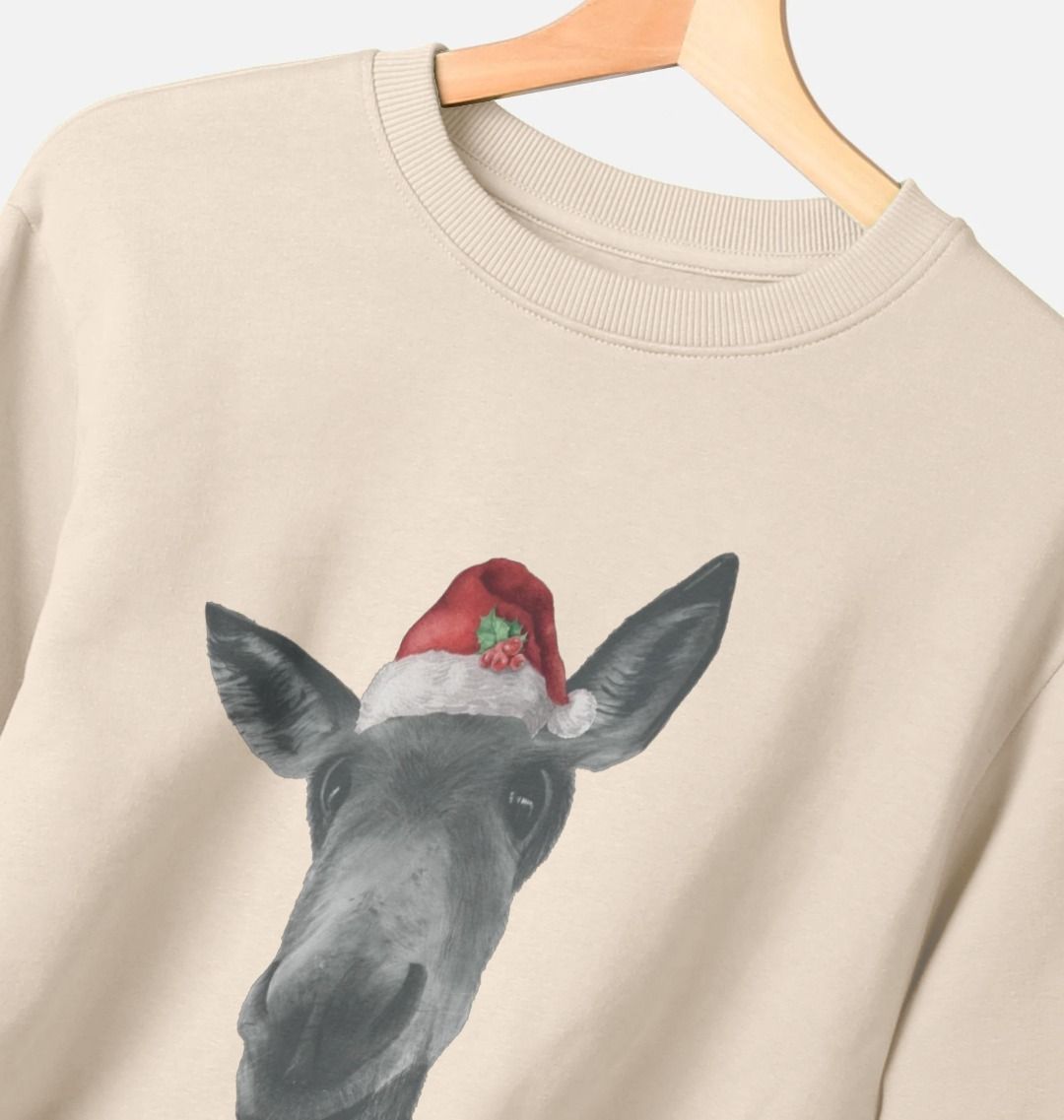 Men's Crew Neck Festive Donkey Sweater Certified Organic Cotton