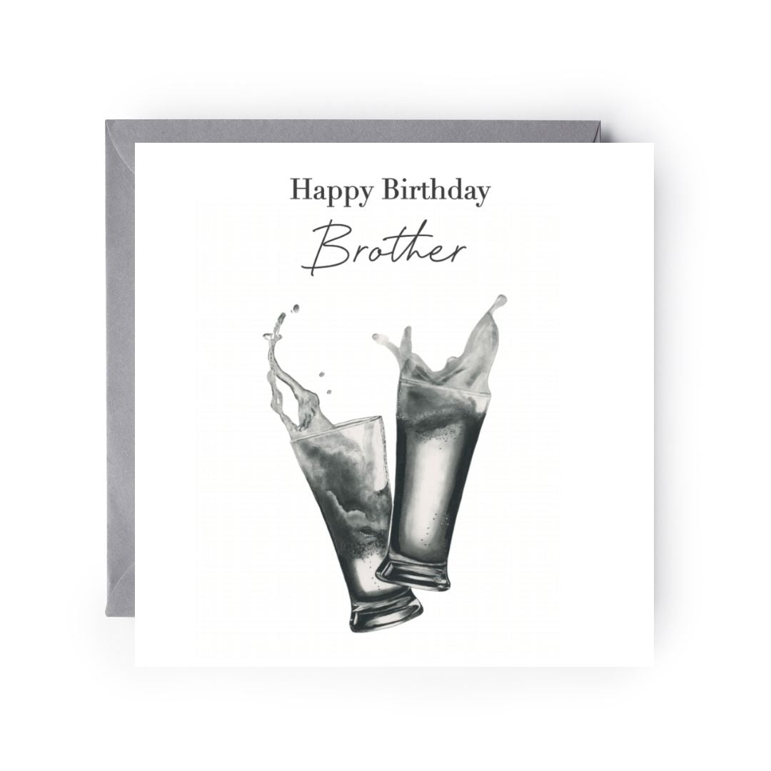 Happy Birthday Brother Beer card