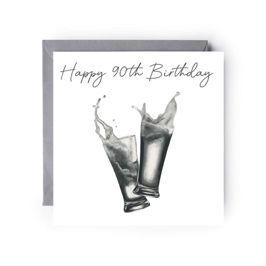 Happy 90th Birthday Beers card