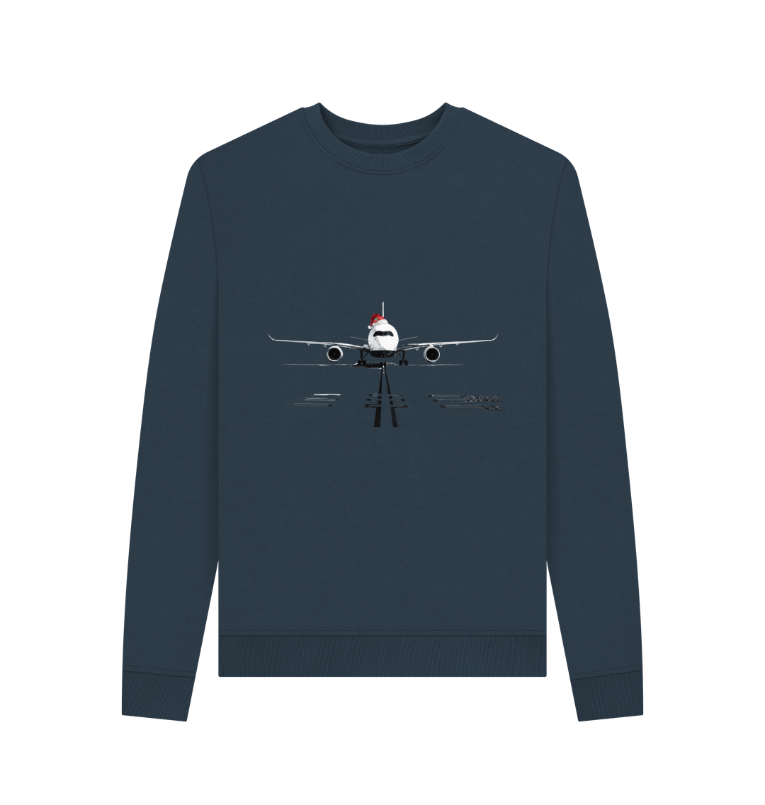 Navy Blue Printed Sweater Front