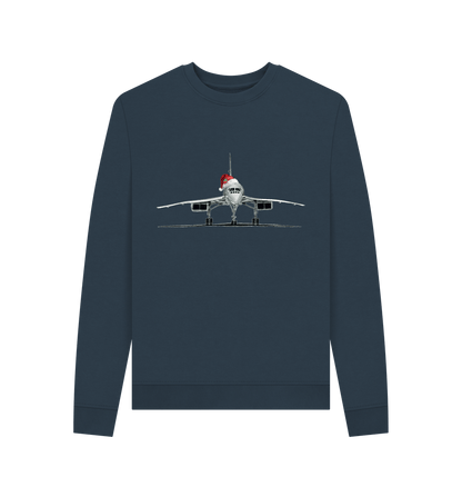 Navy Blue Women's Crew Neck Festive Concorde Sweater Certified Organic Cotton