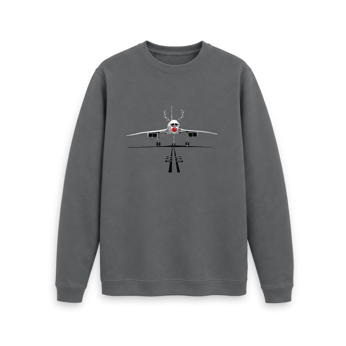 Slate Grey Printed Sweater Front