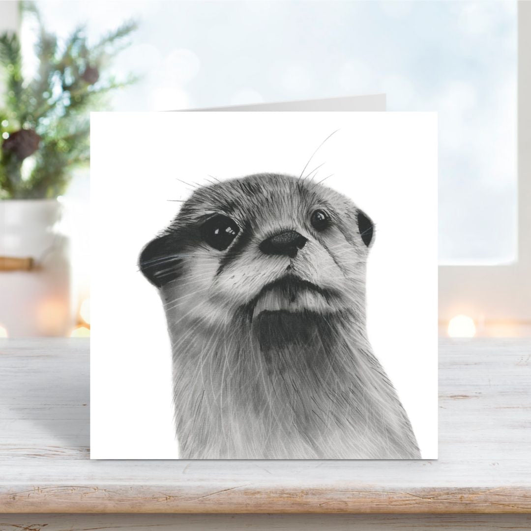 Hand Drawn Otter Greeting Card From Libra fine Arts