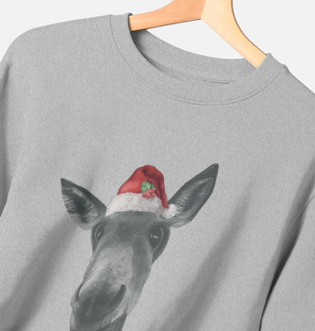 Men's Crew Neck Festive Donkey Sweater Certified Organic Cotton