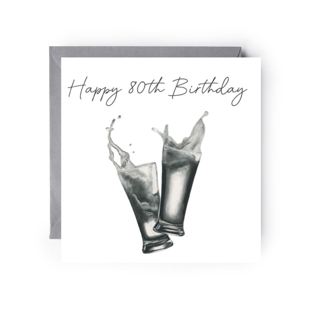 Happy 80th Birthday Beers card
