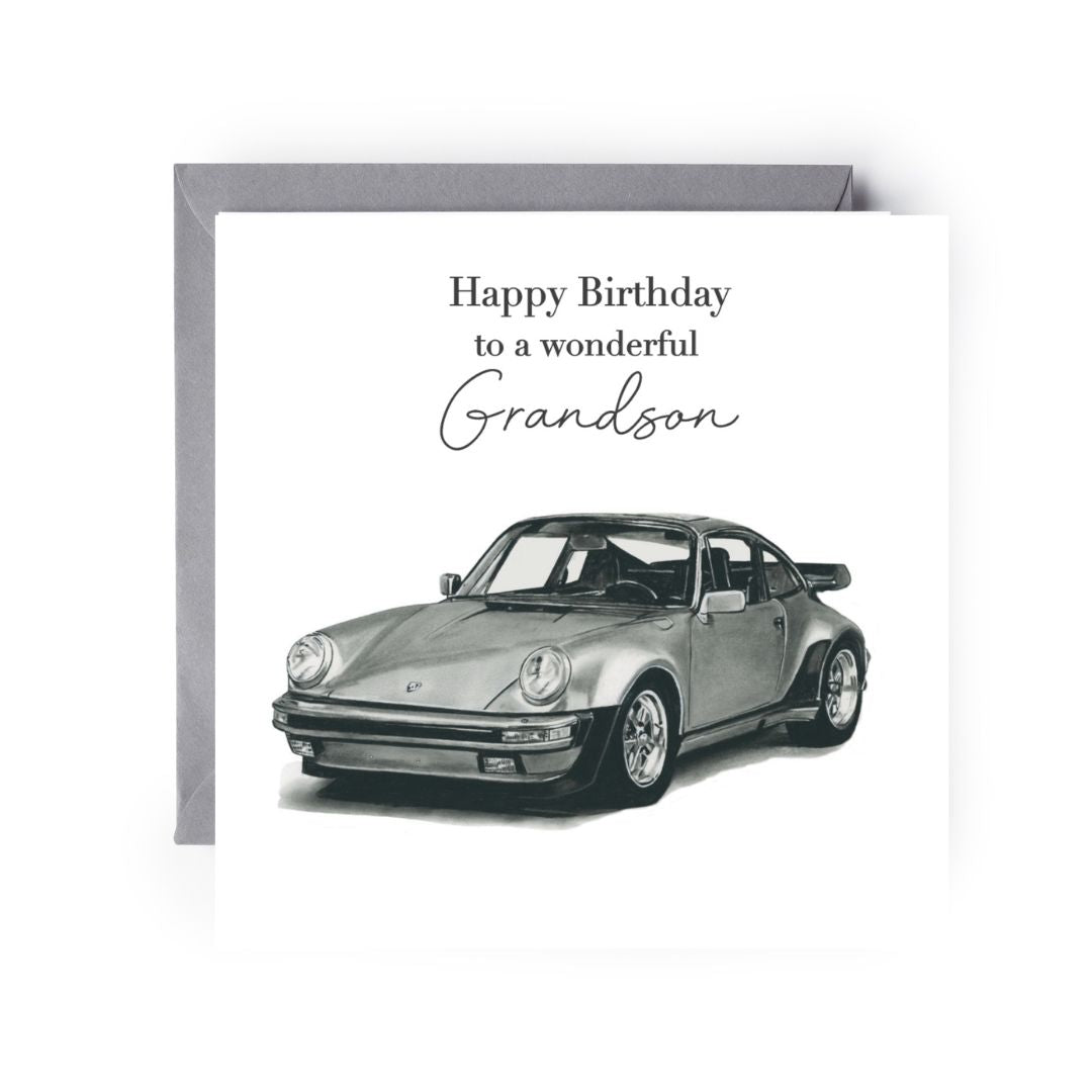 Happy Birthday To A Wonderful Grandson Sports Car Card