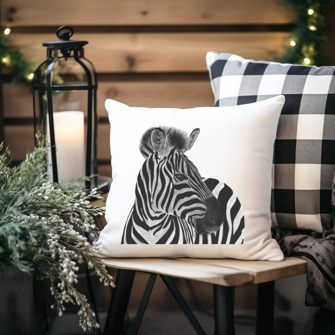 Faux Suede Zebra Cushion