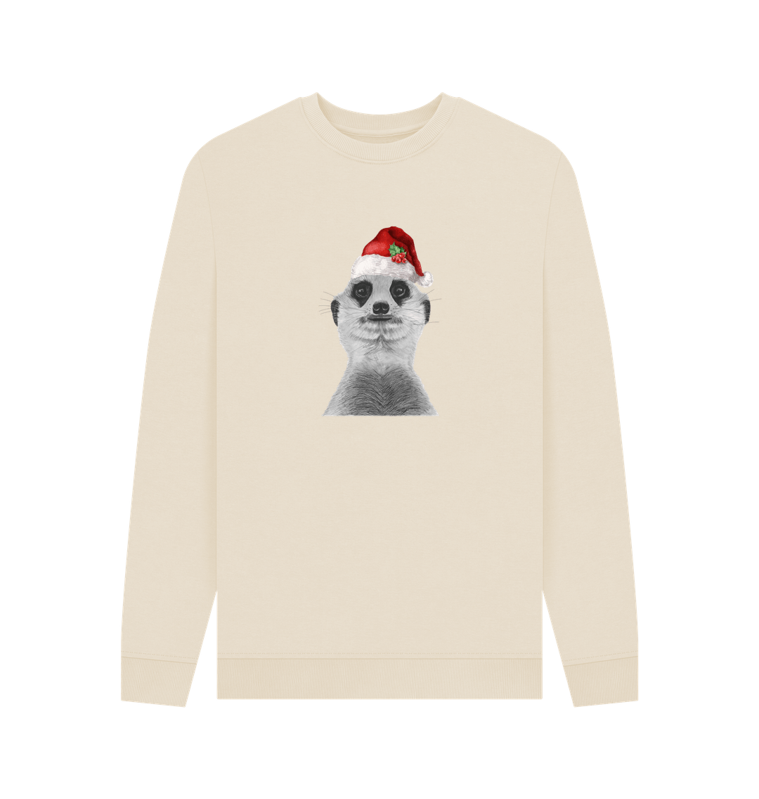 Oat Men's Festive Meerkat Crew Neck Sweater Certified Organic Cotton
