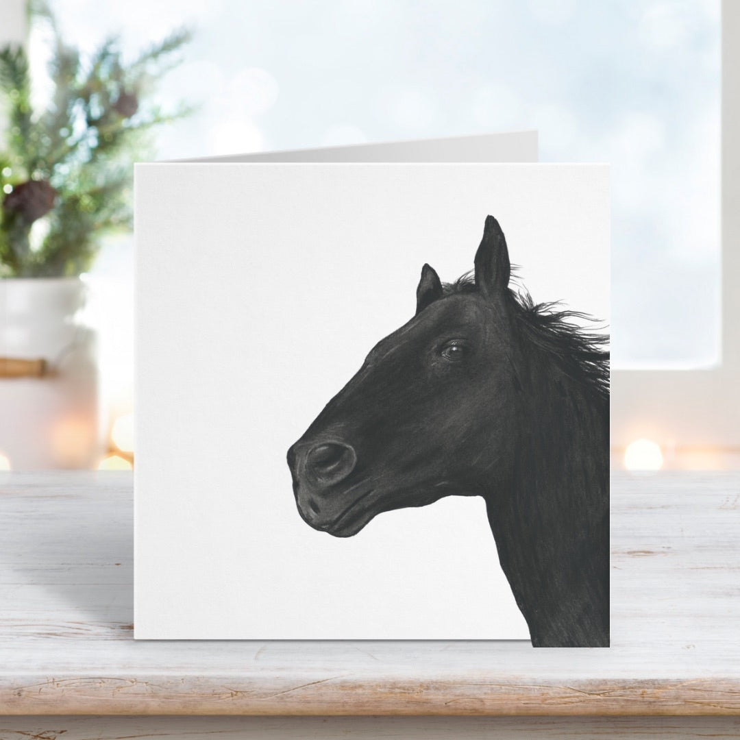 A Hand Drawn Stribor the Horse Greeting Card From Libra Fine Arts