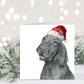Chara the Hungarian Vizsla Santa Hat Festive Christmas Card