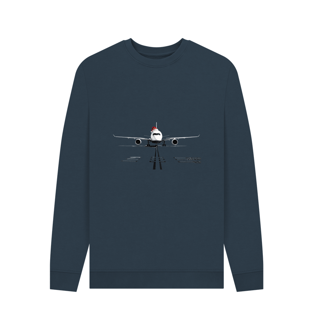 Navy Blue Printed Sweater Front