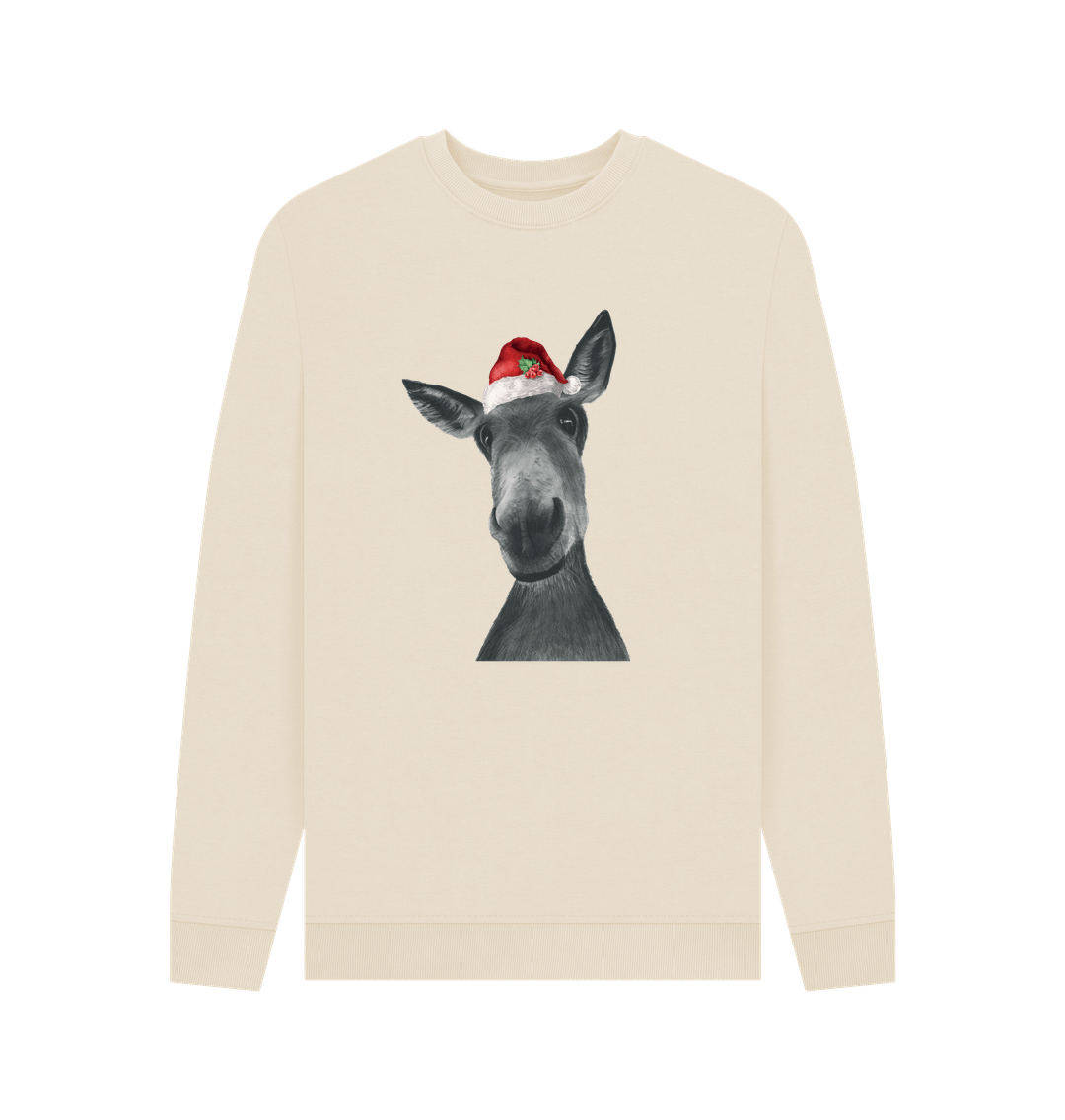 Oat Men's Crew Neck Festive Donkey Sweater Certified Organic Cotton