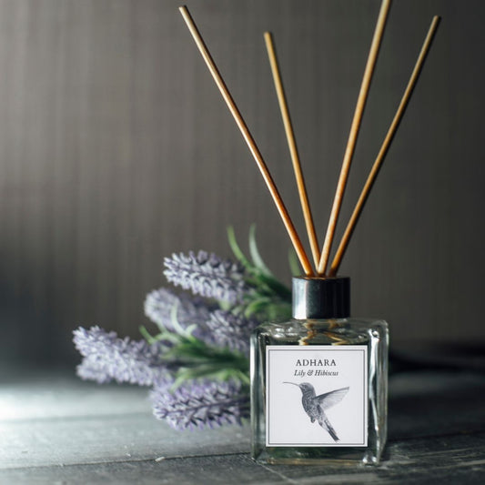 Hummingbird Lily and Hibiscus Natural Reed Diffuser From Libra Fine Arts 