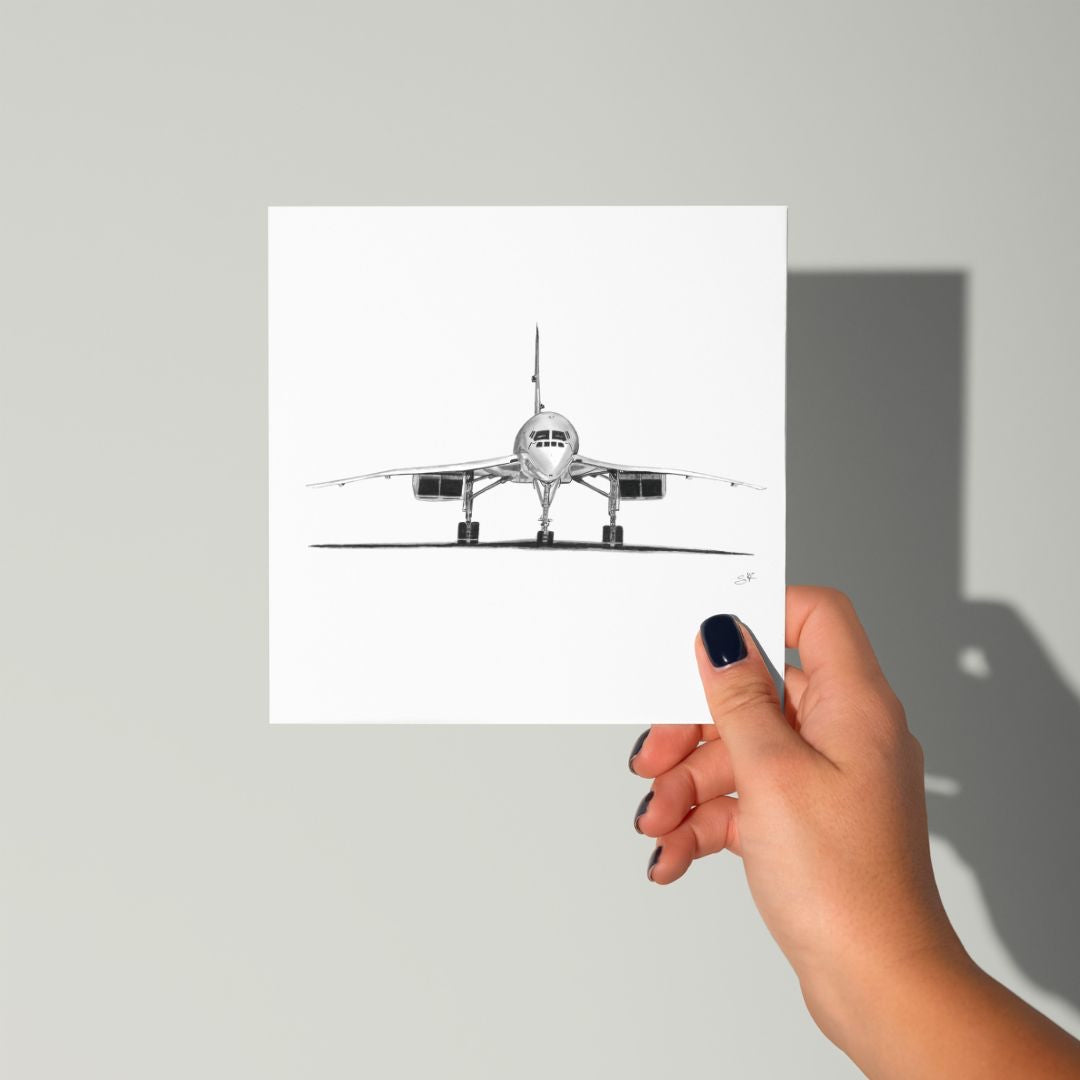 A Hand Drawn Concorde Greeting Card from Libra Fine Arts
