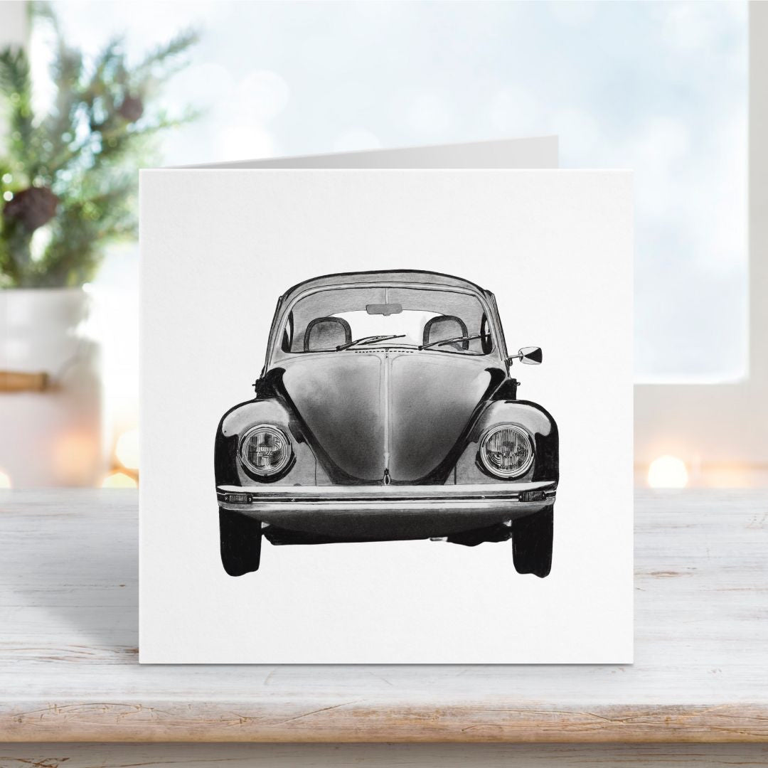 A Hand Drawn VW Beetle Greeting Card From Libra Fine Arts