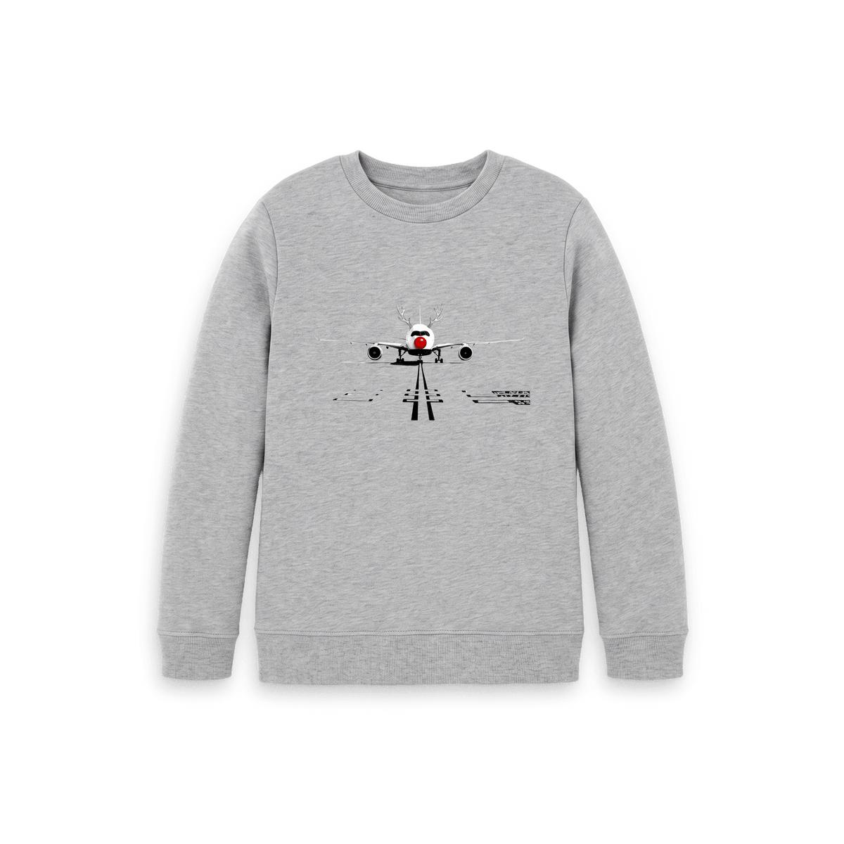 Athletic Grey Printed Kids Jumper Front