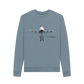 Stone Blue Women's Crew Neck Festive 747 Aircraft Sweater Certified Organic Cotton