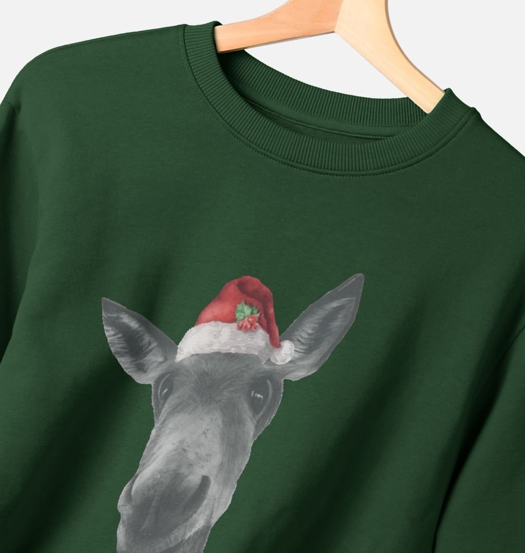 Men's Crew Neck Festive Donkey Sweater Certified Organic Cotton