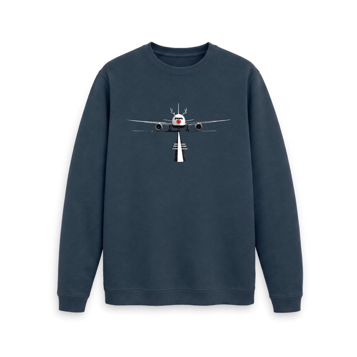 Navy Blue Printed Sweater Front