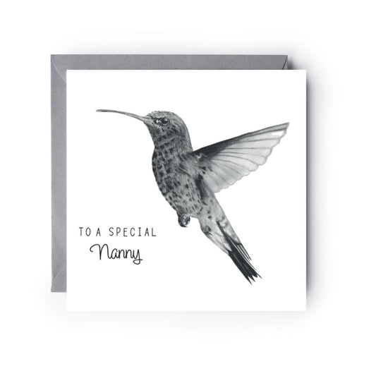 To A Special Nanny Hummingbird Card