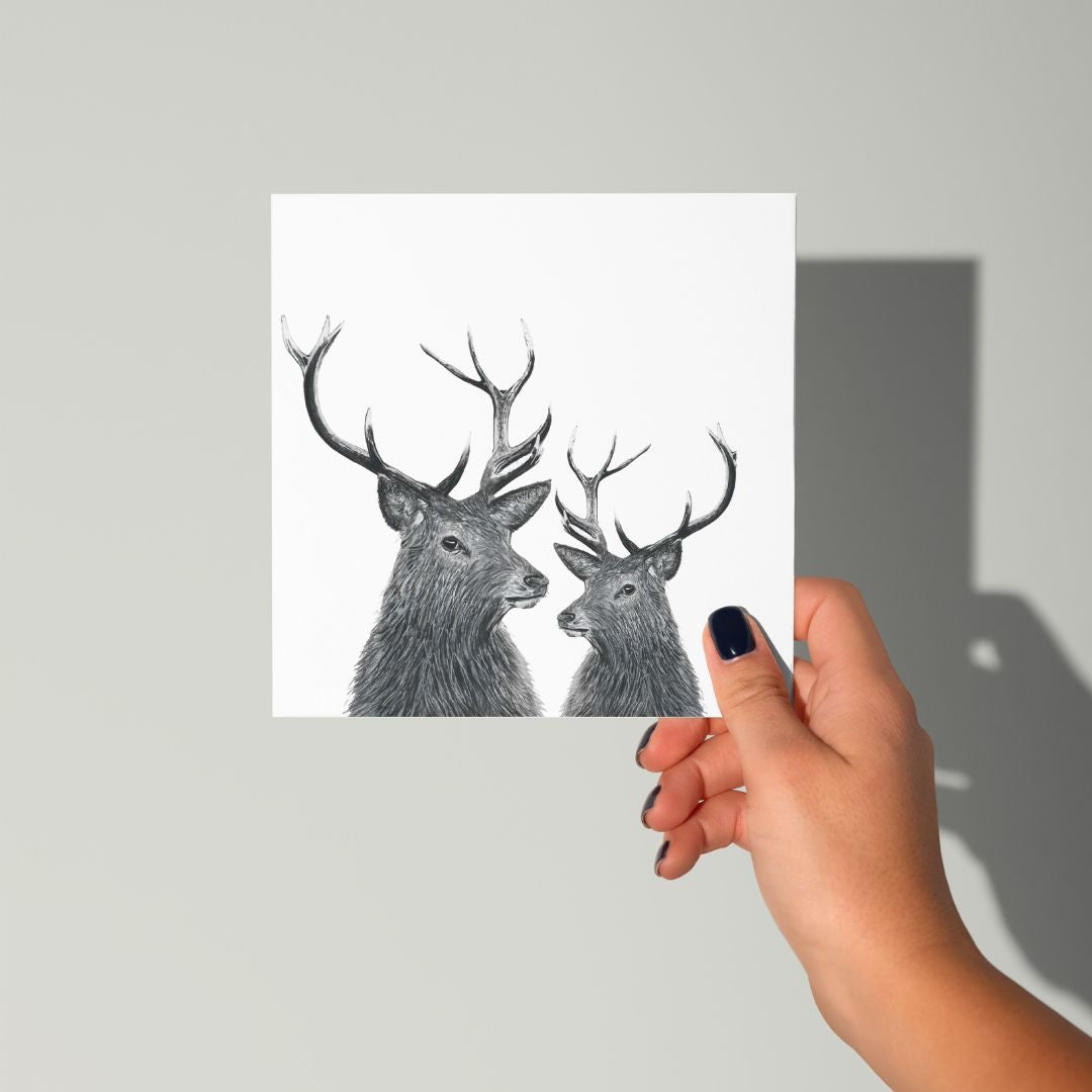 A Stag Christmas Card from Libra Fine Arts
