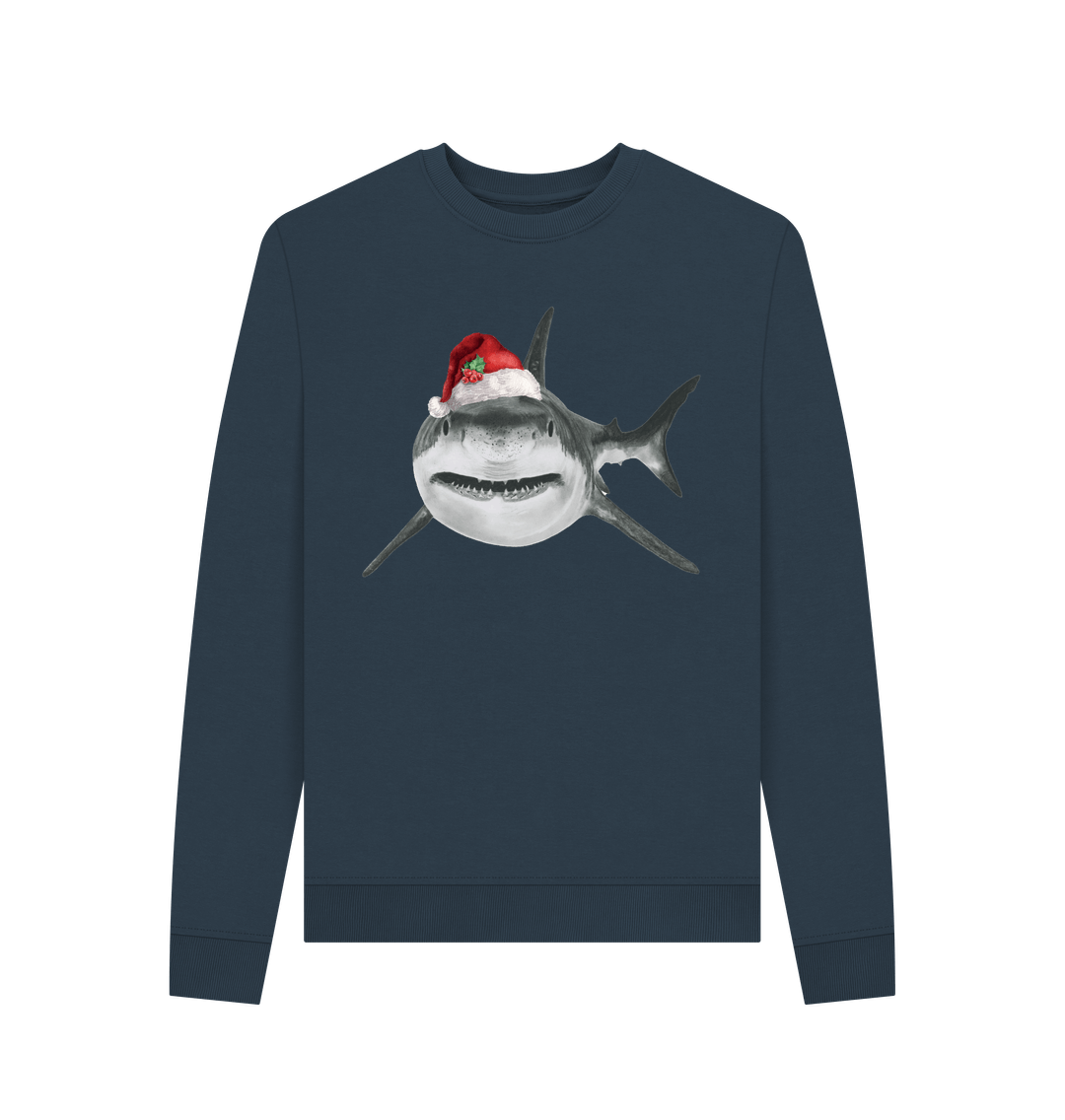 Navy Blue Printed Sweater Front