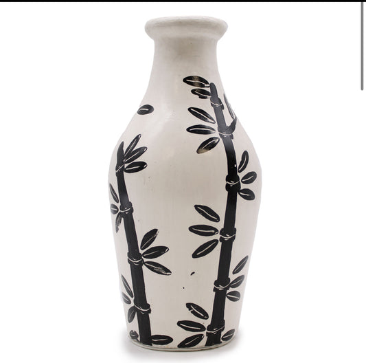 Bamboo Motif Shaped Vase - Natural