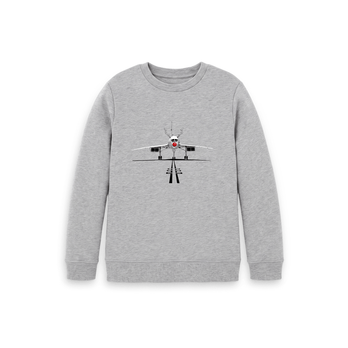Athletic Grey Printed Kids Jumper Front