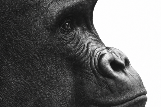 Gorilla Fine Art Print – Hand-Drawn Wildlife Drawing – unframed artwork