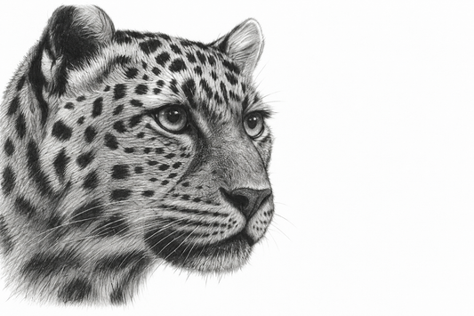 Leopard Fine Art Print – Hand-Drawn Wildlife Illustration – unframed artwork