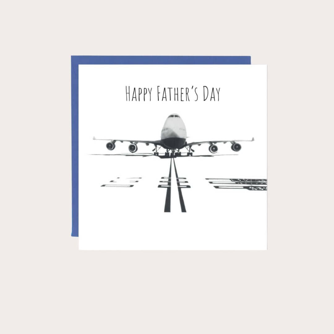 "Father’s Day card featuring a 747 aircraft, perfect for dads who love aviation.