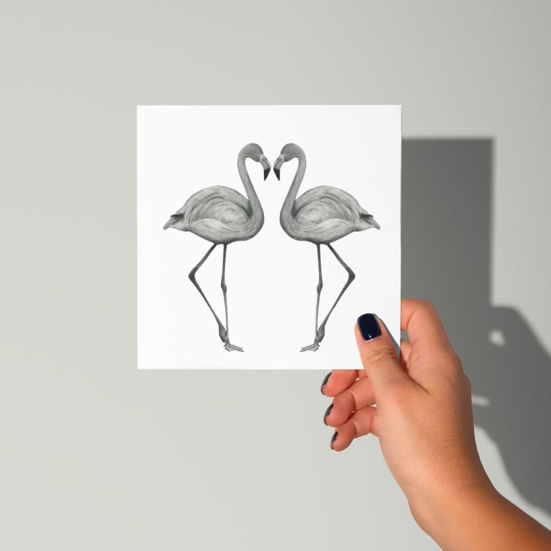 A Hand Drawn Flamingo Couples Greeting Card From Libra Fine Arts