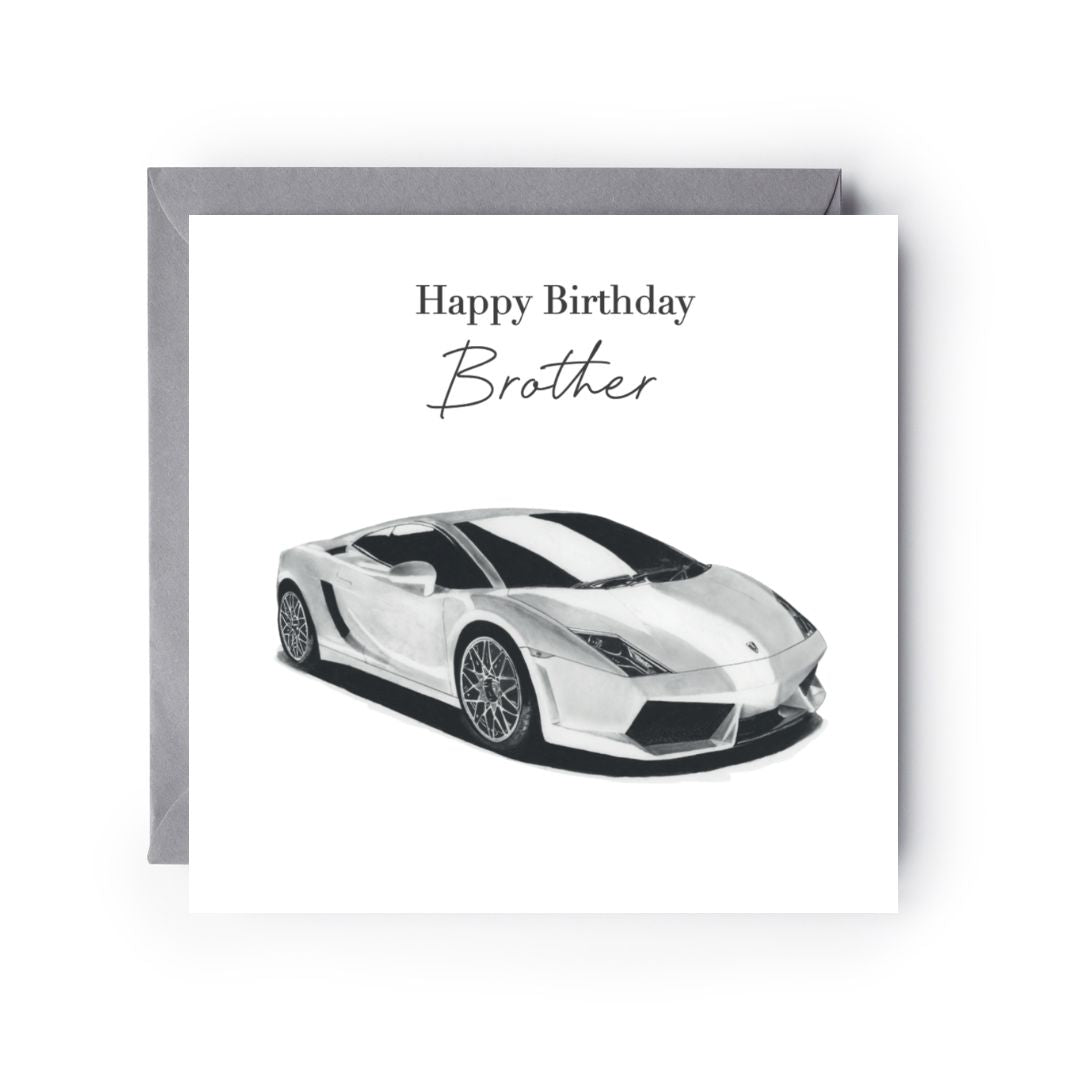 Happy Birthday brother Lamborgini Card