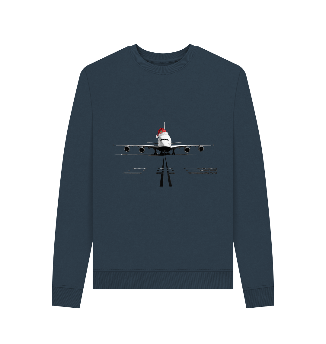 Navy Blue Printed Sweater Front