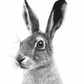 Hand-Drawn Hare Fine Art Print - Intricate Wildlife Art for Gifting — rectangular A4/A3 print artwork