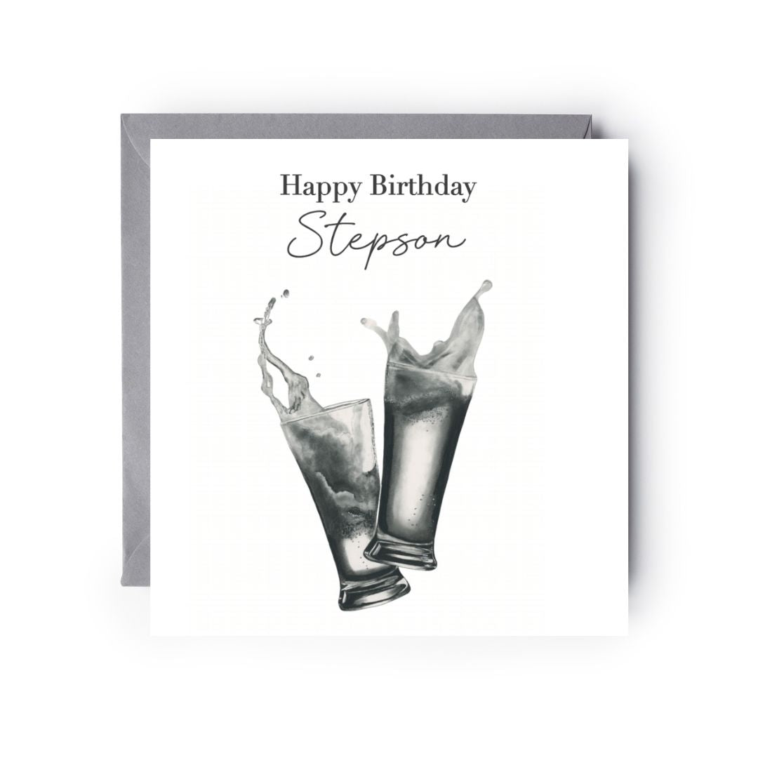 Happy Birthday Stepson Beers Card